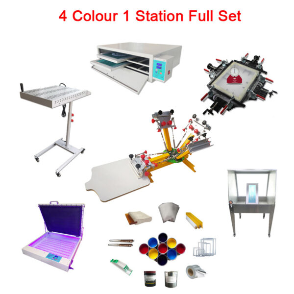 4 color 1 station screen printing machine SPM04-04