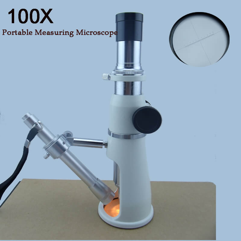 portable handheld stand measuring microscope 100X magnification SPM19-07